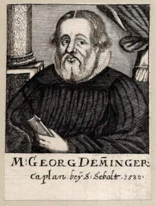 c1750 Georg Demminger Kaplan teólogo San Sebasto Núremberg retrato grabado en cobre - Imagen 1 de 1