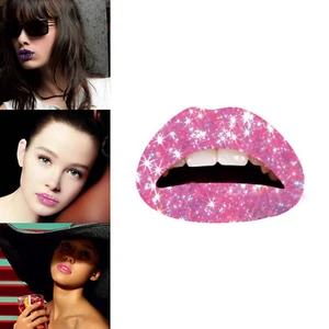 3-pack Pink Lips Sticker Temporary Tattoos Hot Lip Tattoo Sticker Lipstick - Picture 1 of 2