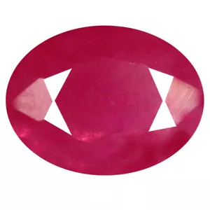 Piedra genuina zafiro rojo rosado de cinco estrellas de forma ovalada de 1,39 quilates (8 x 6 mm) - Imagen 1 de 1