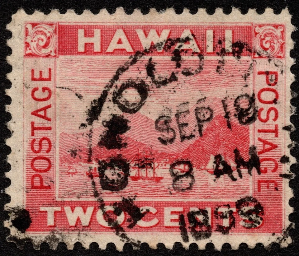Hawaii Stamp Scott # 81 - 2 Cents Rose Harbor View w Dated Honolulu Town Cancel - Image 1 of 1