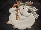Cute FITZ and FLOYD Essentials Reindeer Christmas Wall Plate Candy Dish 9 