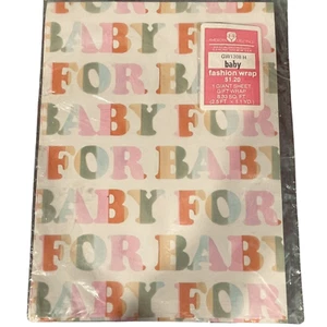 American Greetings NEW Wrapping Paper For Baby Shower Pastel 8.33 Sq Ft Wrap Vtg - Picture 1 of 4