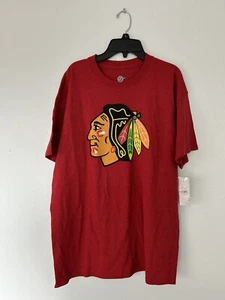 NHL Officially Licensed Chicago Blackhawks Red Cotton Blend Tee Men's Sz. L  NWT - Picture 1 of 10