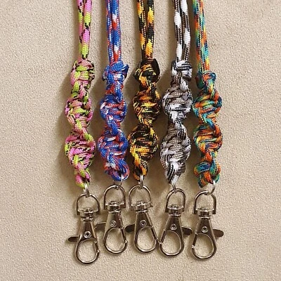 HANDMADE - COUNTRY CRAFTY DESIGNS Paracord Lanyard for Gun Dog Training ACME whistle twist design lots of colours