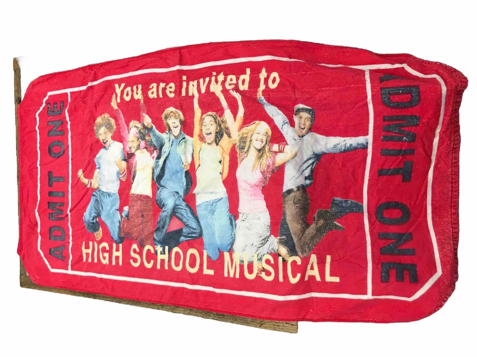 Vintage High School Musical Towel - Admit One Ticket Shape - Rare Find Fast Ship - Image 1 of 4
