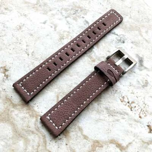 Brown Stitched Leather Band Strap for Garmin Venu 2 Plus Sq 2 and Music -B18P20 - Picture 1 of 5