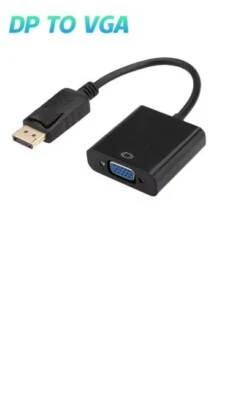 Adattatore da DisplayPort maschio a VGA femmina risoluzione 1080p, NERO - NUOVO - Imagen 1 de 4