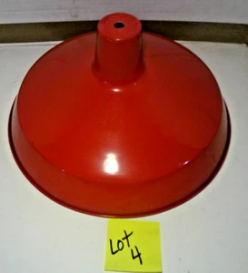 Industrial Light Fixture Shade Only ~ Red Enamel Paint ~ Aluminum ~ Lot 4 - Picture 1 of 3