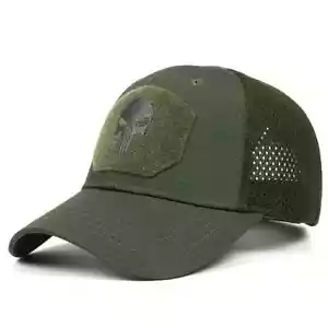 CAPPELLO VENTILATO OPERATORI PUNGIGLIONE VERDE ESERCITO. CINGHIA REGOLABILE. NUOVO IN BORSA. - Foto 1 di 10