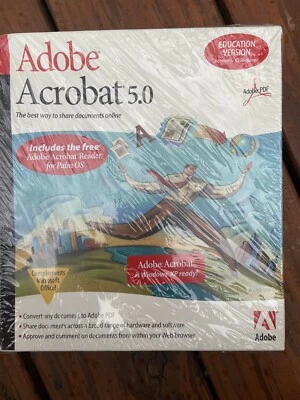 Adobe Acrobat 5.0 Education Version - Full Version for Windows 22001439 NEW - Image 1 of 2