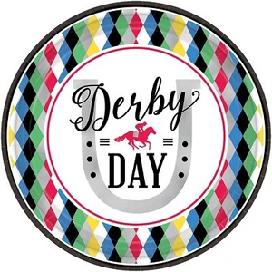 Derby Day Horse Race Kentucky Sports Racing Theme Party 9" Paper Dinner Plates - Picture 1 of 1
