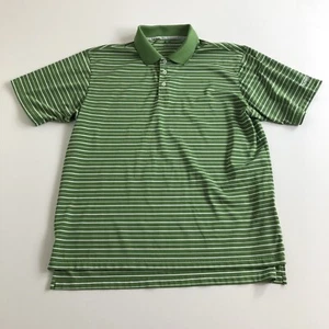 Adidas Golf Polo Green Striped Short Sleeve Golf Shirt Mens Size Large - Picture 1 of 7