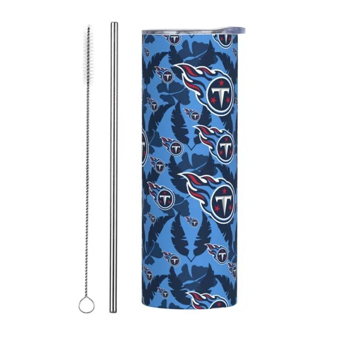 Tennessee Titans Fans Travel Cup Stainless Steel Mug 20oz Car Straw Cup Cover