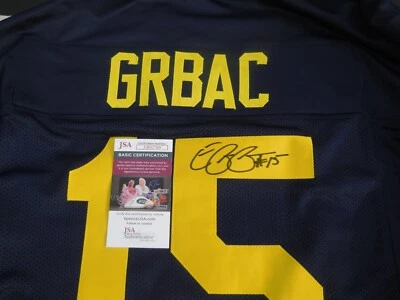Elvis Grbac signed Michigan Wolverines UM jersey JSA COA Kansas City KC Chiefs - Image 1 of 3