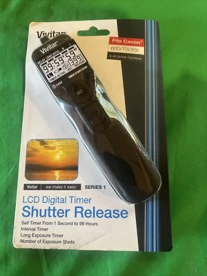 Vivitar LCD Digital Timer Shutter Release for Canon DSLR Camera 60D/T2I/XS1 - Image 1 of 2