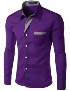 Camisa Casual De Hombre De Vestir Moda Ropa Manga Larga Negocios Elegante Nuevo - Imagen 1 de 20