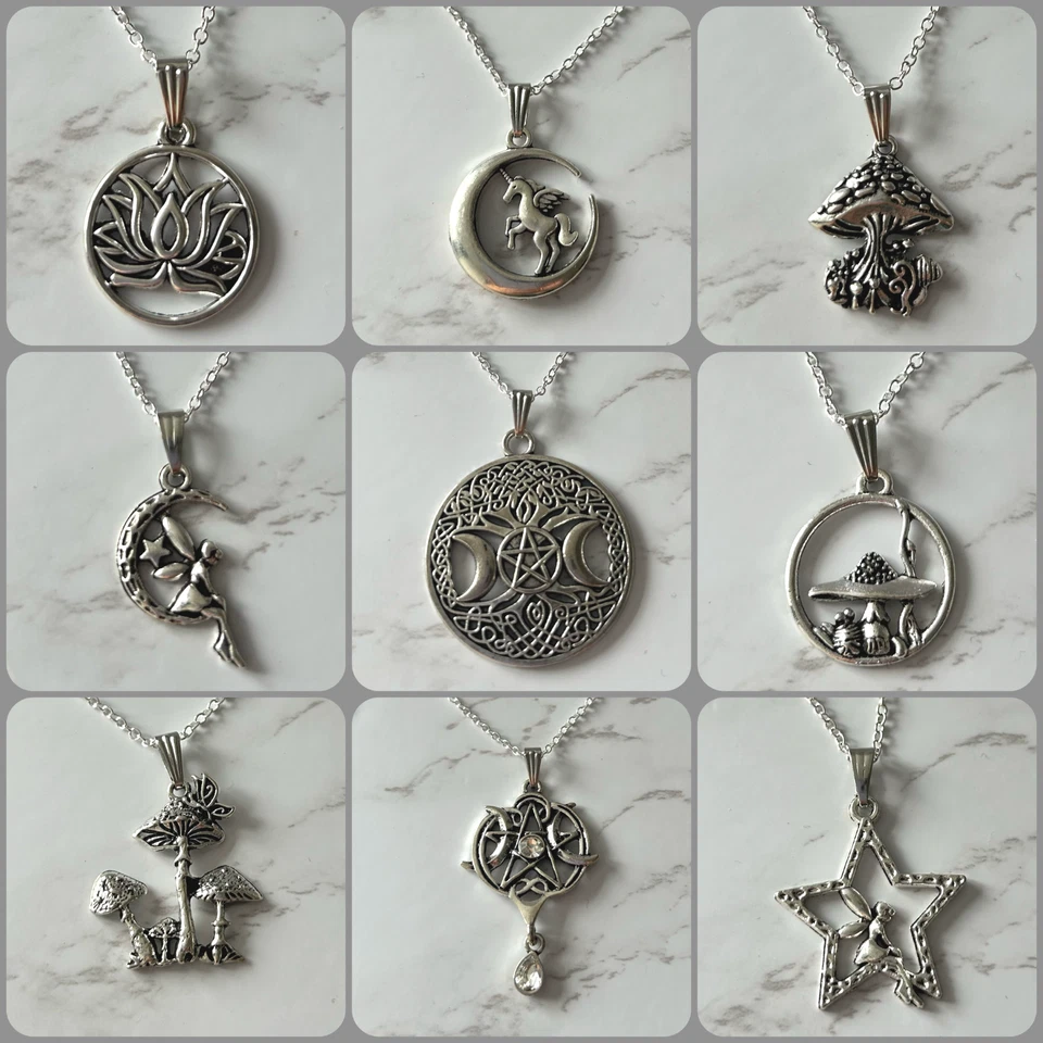 Fantasía Wicca Tibetana Plata Hada Unicornio Pagano Celta Colgante Collar Dije Foto 1 de 1