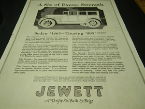 Vintage 1922 Jewett Thrifty Six by Paige Motor Car 1920s Old Car Print Ad 5A2 - Picture 1 of 5