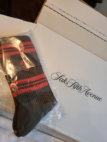 $150 Nuovi Calzini a Righe Alexander McQueen Grandi Verdi Autentica Edizione Limitata