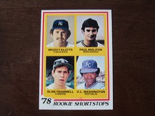 1978 TOPPS BASEBALL PAUL MOLITOR/ALAN TRAMMELL ROOKIE CARD # 707 NM (STAIN)