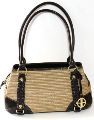 Bolso de Mano Giani Bernini Tejido Paja Cierre con Cremallera Cuise Beach Resort Informal Foto 1 de 4