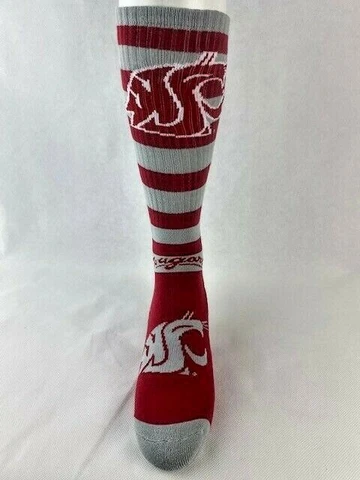 Washington State Cougars Striped Knee Socks Medium Cover