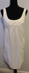 dress zara eur m grey white stripe knee length sleeveless cotton blend womens - Picture 1 of 5