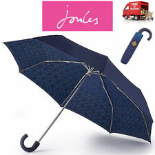 Joules Regal Pheasant Design Folding Minilite Blue Umbrella And Matching Case