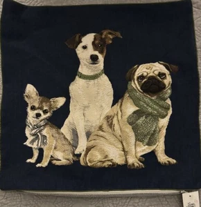 Yves Delorme Iosis Earl Ardois Pug Jack Russell Chihuahua Dog Pillow Cover NEW - Picture 1 of 8