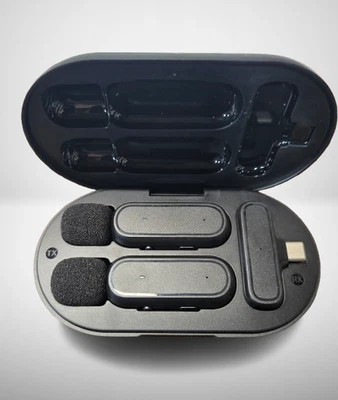 Wireless Lavalier Clip-on Microphones with Charging Case FAST FREE SHIPPING b - Image 1 of 4