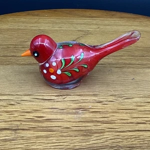 Vintage Pier 1 Holiday Glass Cardinal Miniature Collectible Red Bird - Picture 1 of 7