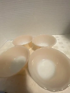 Juego de 4 tazas de natillas vintage Fire King Peach Luster - Imagen 1 de 3