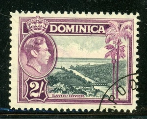 Dominica 107 SG106a gebraucht 1947 KGVI 2sh Definitive Layou River CV$13 - Bild 1 von 1