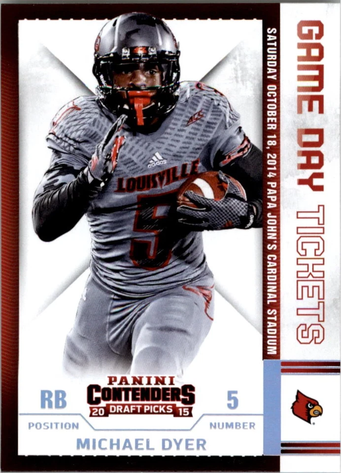 2015 Panini Contenders Draft Picks Game Day Tickets #62 Michael Dyer - FB - Image 1 of 2