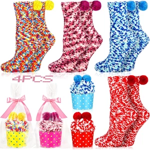 Set Di Calzini Donna in Confezione - 4 Paia (Rosa Chiaro, Giallo, Azzurro, Rosso - Foto 1 di 12