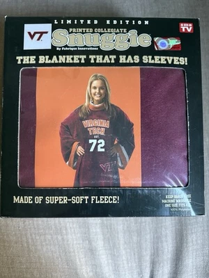 Snuggie Virginia Tech 68 X 55 Fleece Wearable Blanket With Sleeves Brand New - Image 1 of 4