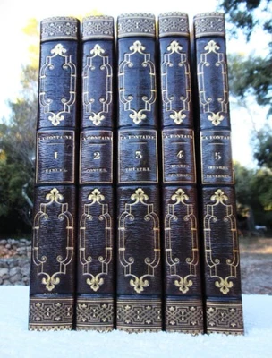 Reliure signée/LA FONTAINE(Jean de).Oeuvres . Paris, Lequien,1824. 5/5 (complet) - Photo 1/4