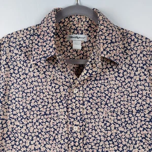 Vintage Tori Richard Pullover Shirt Herren Large Hawaiian Leaf Print Navy - Bild 1 von 5