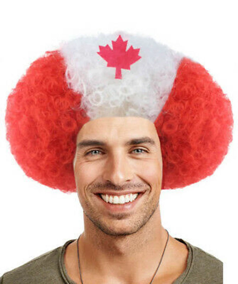 Peluca afro bandera canadiense Foto 1 de 1