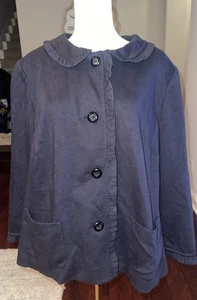 Chaqueta Talbot 4 botones algodón/spandex negro, bolsillos delanteros nueva con etiquetas - Imagen 1 de 6