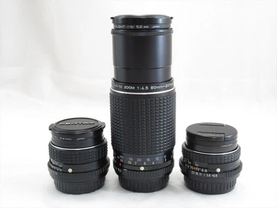 【EXC+++++】smc Pentax M 28mm f/2.8 50mm f/ 1.4 80-200mm f/4.5 Lens w/ Filter 5641 - Image 1 of 4