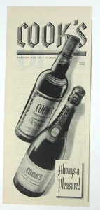 1957 Cook's Imperial Wein- und Champagnerflasche Sozialversicherungsdruck Anzeige - Bild 1 von 6