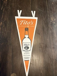Tito's Pennant Flag 30” Vodka Titos Bar Liquor Store Man Cave Double sided - Picture 1 of 5
