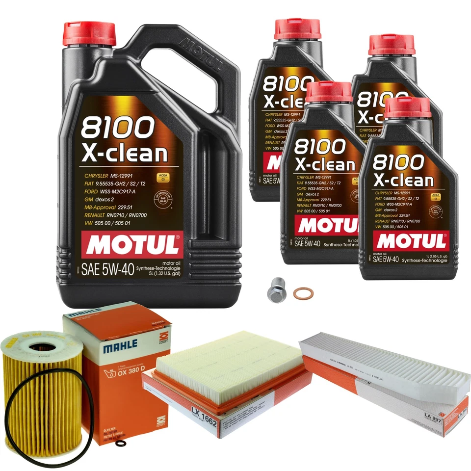 MAHLE Inspección Set 9 L MOTUL 8100 X-CLEAN 5W-40 Para Jeep Commander Van 3.0 - Imagen 1 de 4