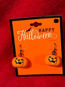 NIP Jack O' Lantern Jingle Bell Dangle Earrings - Picture 1 of 2