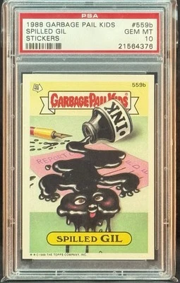1988 GARBAGE PAIL KIDS SERIES 14 #559B SPILLED GIL PSA 10 GEM MINT - Image 1 of 2