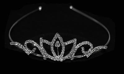 verspieltes Diadem Tiara Haarschmuck Krönchen Brautschmuck Strassteine glitzernd - Bild 1 von 2