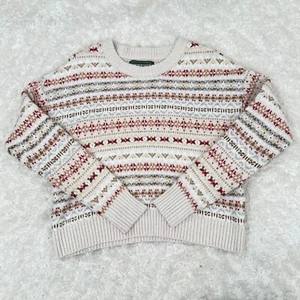 American Eagle Women's XS Cotton Blend Vintage Y2K Fair Isle Pullover Sweater - Picture 1 of 10