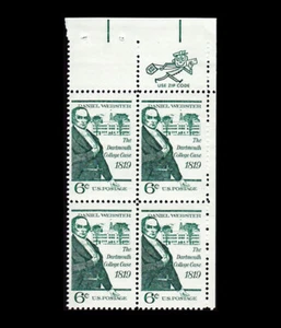USA 1969 DARTMOUTH COLLEGE - DANIEL WEBSTER #1380 ZIP BLOCK POSTFRISCH - Bild 1 von 1