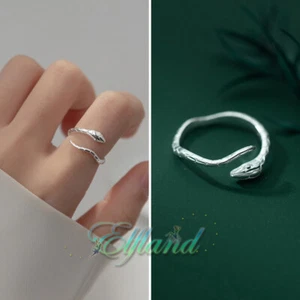 Echt 925 Sterling Silber * Ring Fingerring * Schlange Offen Verstellbar - Bild 1 von 2